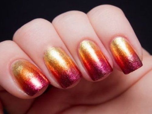 sunset nail art design