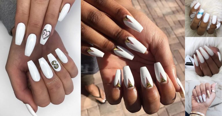47 Impressive White Coffin Nail Designs You’ll Flip For In 2023