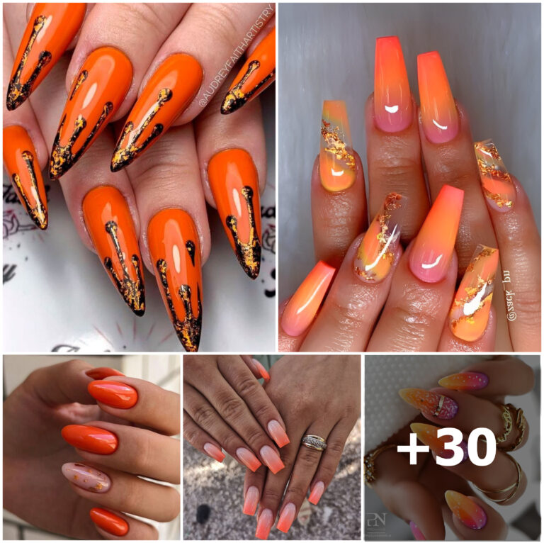 30 Chic Orange Nail Ideas To Make You Look Stunning