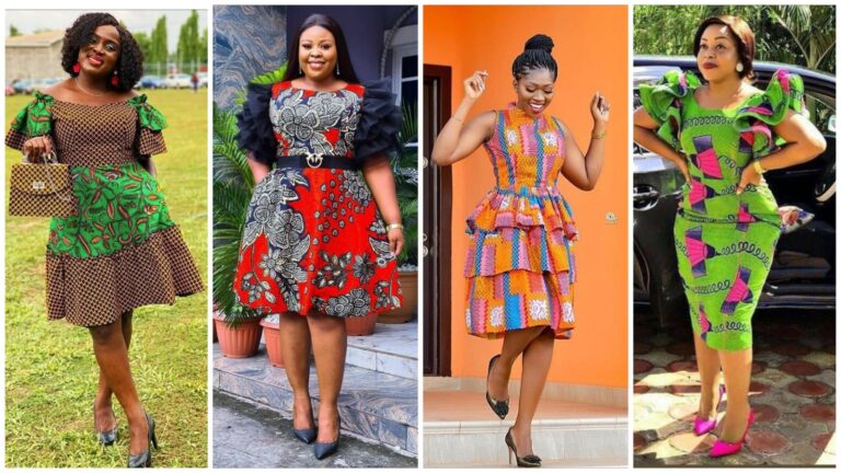 Trendy Ankara Short Gown Styles for Wives, Mothers and Madames.