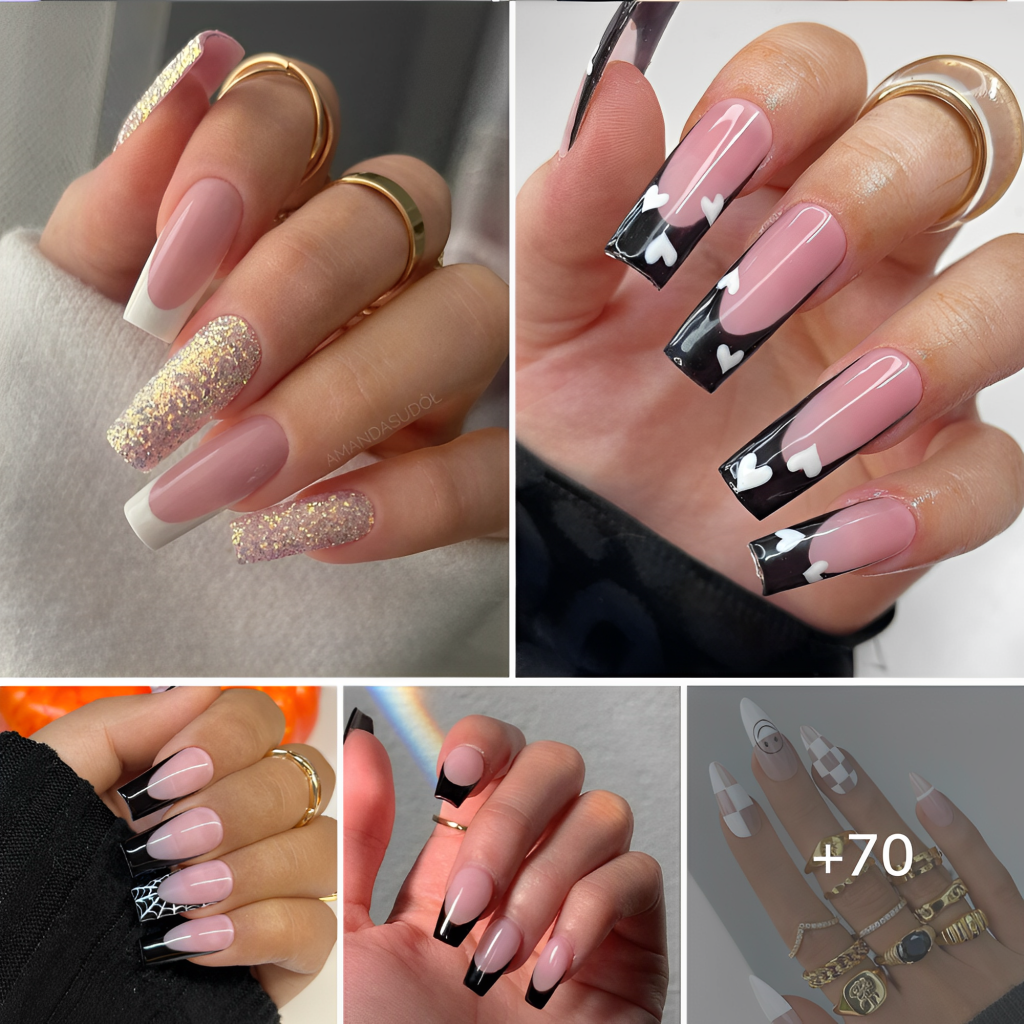 70 Black French Tip Nail Design Ideas For 2024 That Are Trending Now