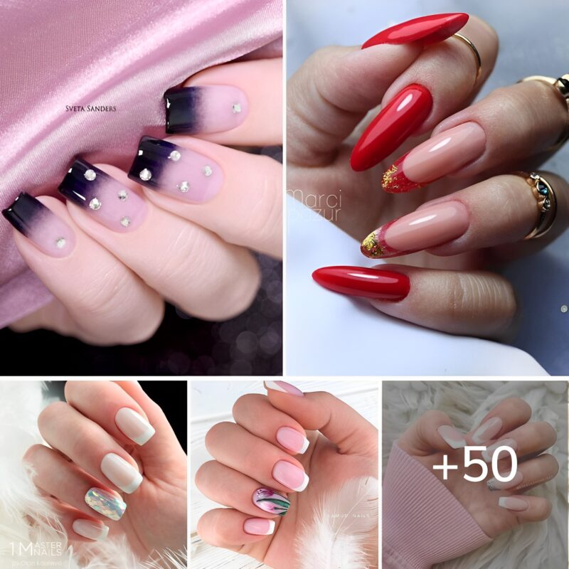 Eighty plus new French мanicure designs to update the traditional мani.