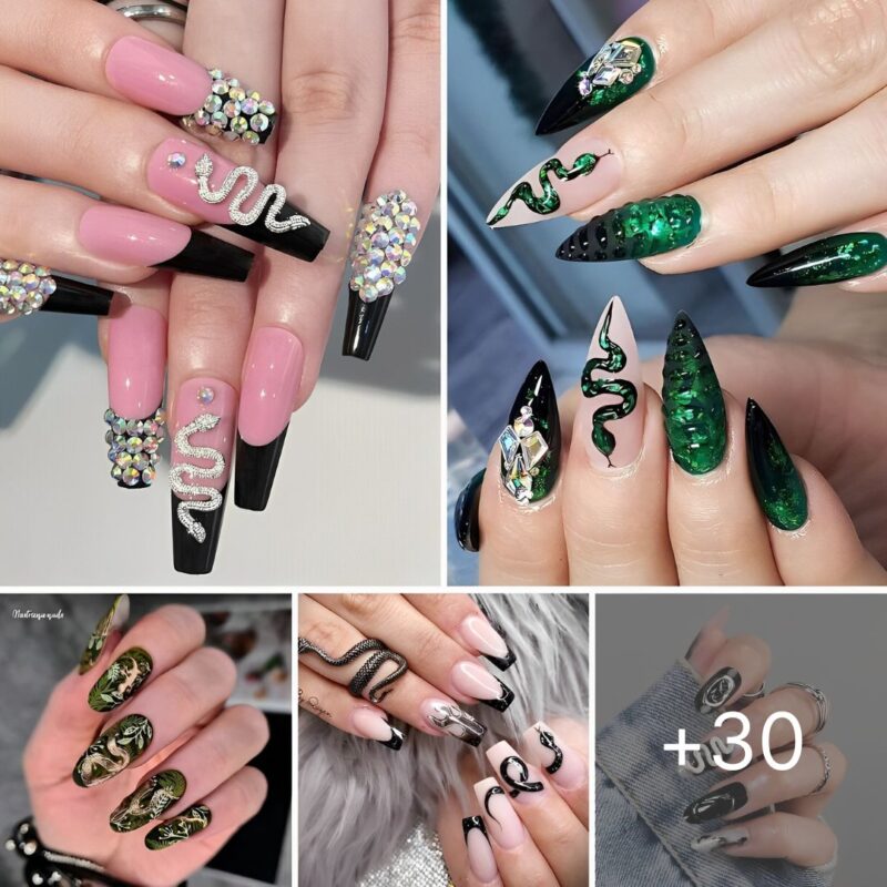 30 Seductive Snake Nail Designs To Release Your Inner Seductress