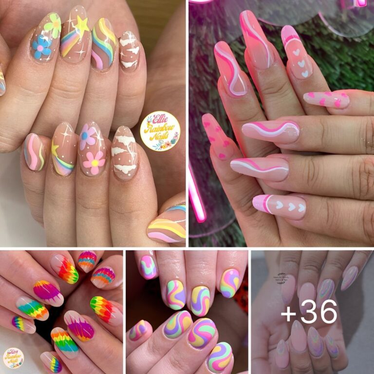 36+ Outstanding Rainbow Nails to Brighten Up Your Day