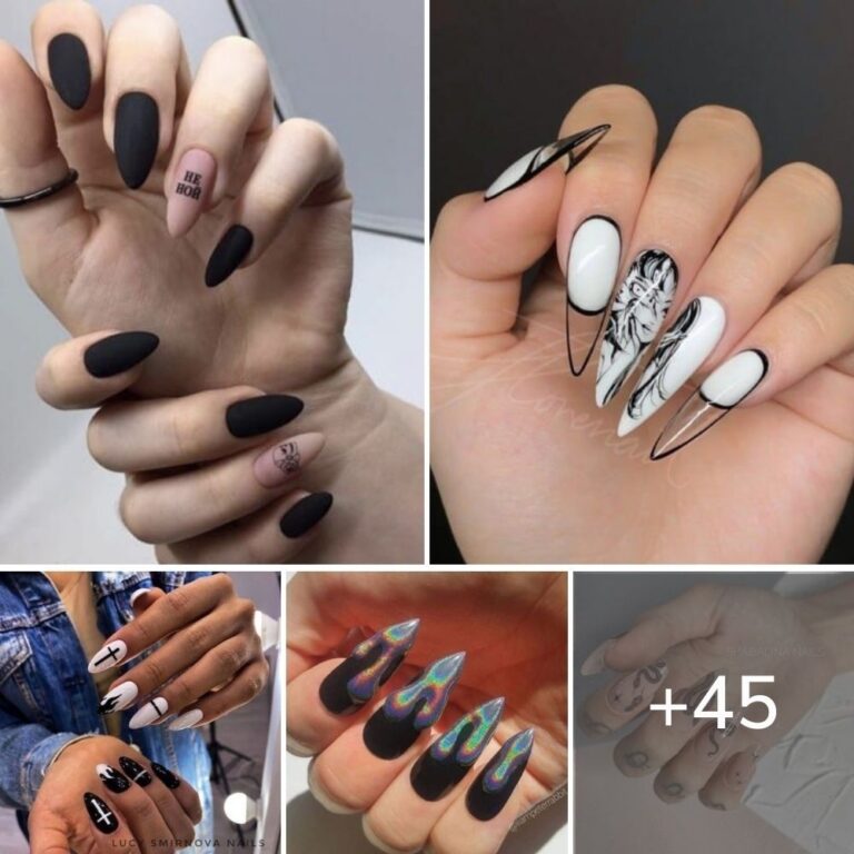 45+ Edgy Goth & Grunge Black Nails For A Dramatic Look