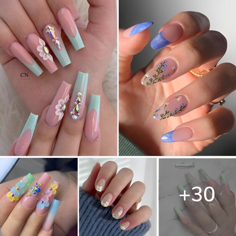 30 Elegant Flower Nail Designs Beautiful All Year Round