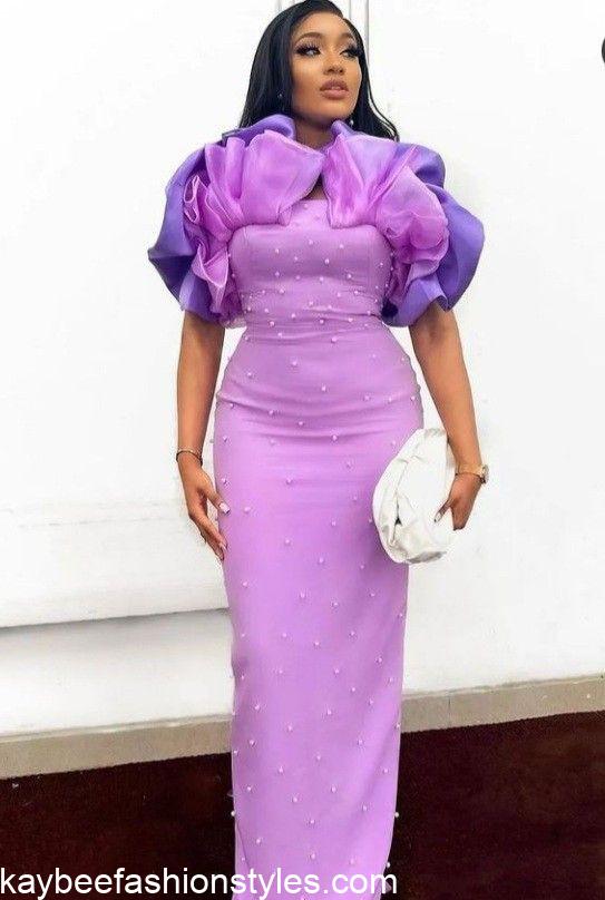 Styles for Plain Material Gowns in Nigeria