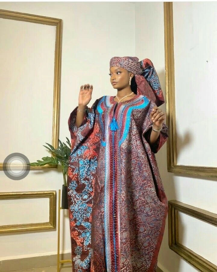 Damask Bubu Gown Styles for Ladies