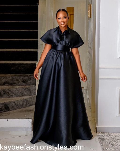 Styles for Plain Material Gowns in Nigeria