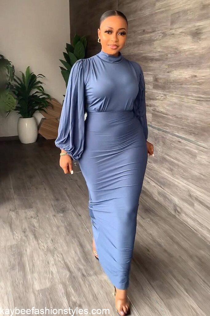 Styles for Plain Material Gowns in Nigeria