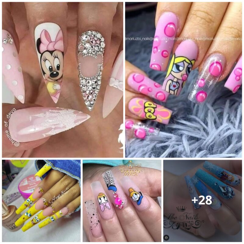28 Adorably Eye-catching Nails With Cartoon Characters That’ll Arouse Your Childhood Memory