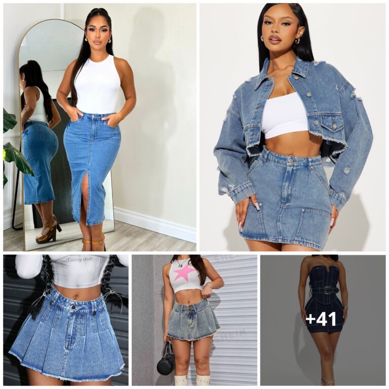 +41 PHOTOS: Blue Jean Skirt Outfits You’ll Want To Wear Now