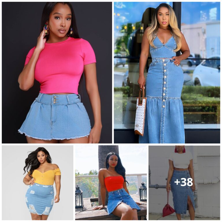 +38 PHOTOS: Stylish Jean Skirt Outfits For Women