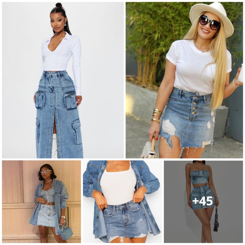 +45 PHOTOS: Stylish Looks With Blue Jean Skirts – Casual To Chic